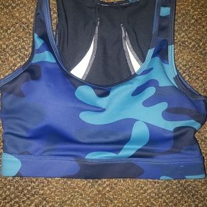 Navy Camo Back Mesh Light n Tight Bra